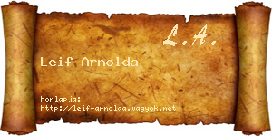 Leif Arnolda névjegykártya